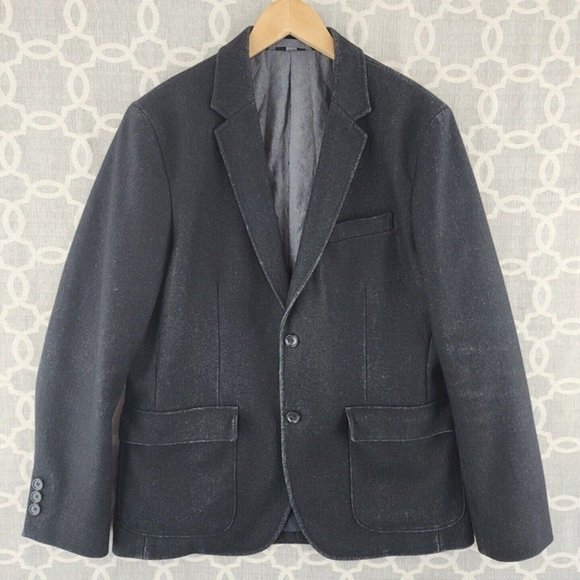 Vince. Wool Blend Black Distressed Men's Blazer 42 - Picture 1 of 12
